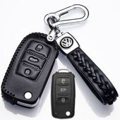 专用大众老款 朗逸帕萨特菠萝宝来桑塔纳速腾捷达车真皮钥匙套包扣