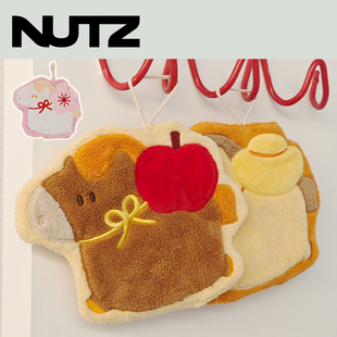 NUTZ新年小马擦手巾Oddgoods可爱卡通挂式珊瑚绒吸水厨房卫生间