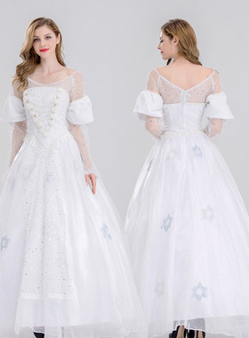 万圣节电影版爱丽丝梦游仙境2白皇后公主裙动漫cosplay女装演出服