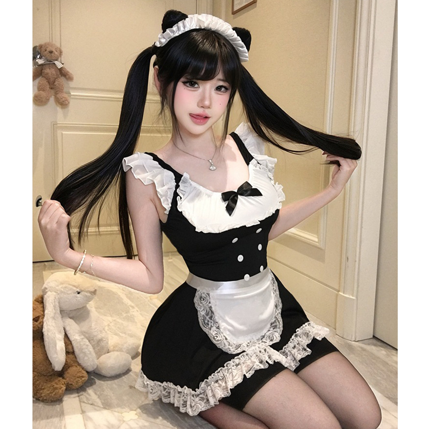 女仆小厨娘COS制服连衣裙图片