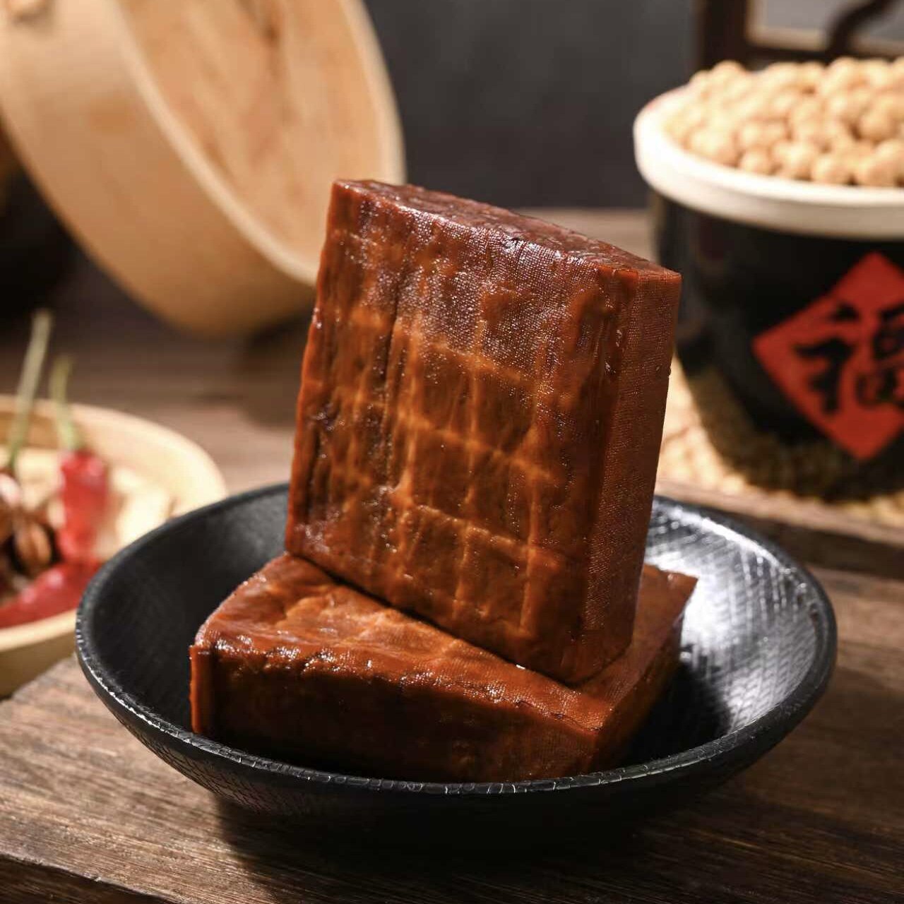重庆石柱倒流水豆腐干柴火烟熏豆干五香手工豆干开袋即食追剧零食