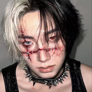 仿真伤痕缝线伤疤伤口纹身防水万圣节恐怖派对妆容酒吧男女贴纸潮