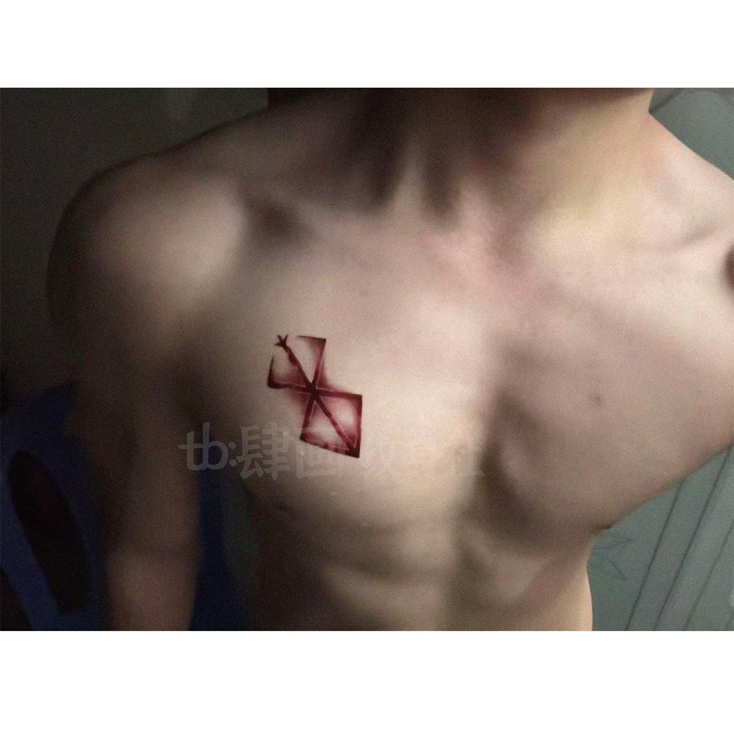 剑风传奇烙印战士彩色纹身贴男防水持久高级勇士帅气潮酷胸前贴纸