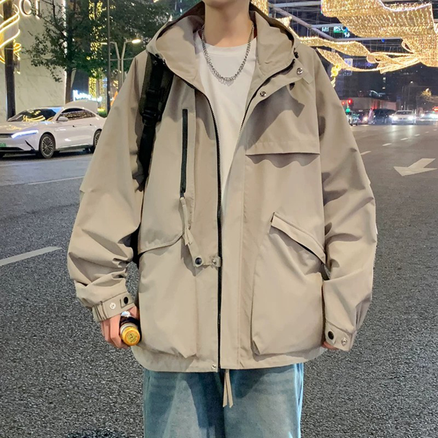 外套男款春秋季潮流工装夹克痞帅休闲褂子秋冬上衣服潮牌冲锋风衣