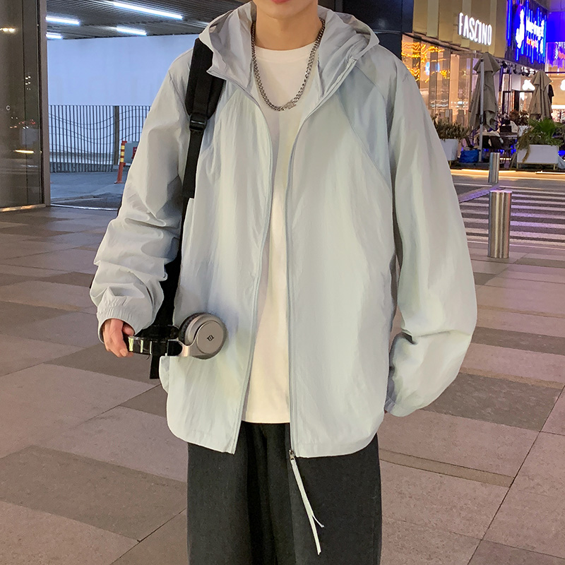 防晒衣男款夏季钓鱼防晒服薄款风衣冰丝皮肤衣透气上衣服潮牌外套