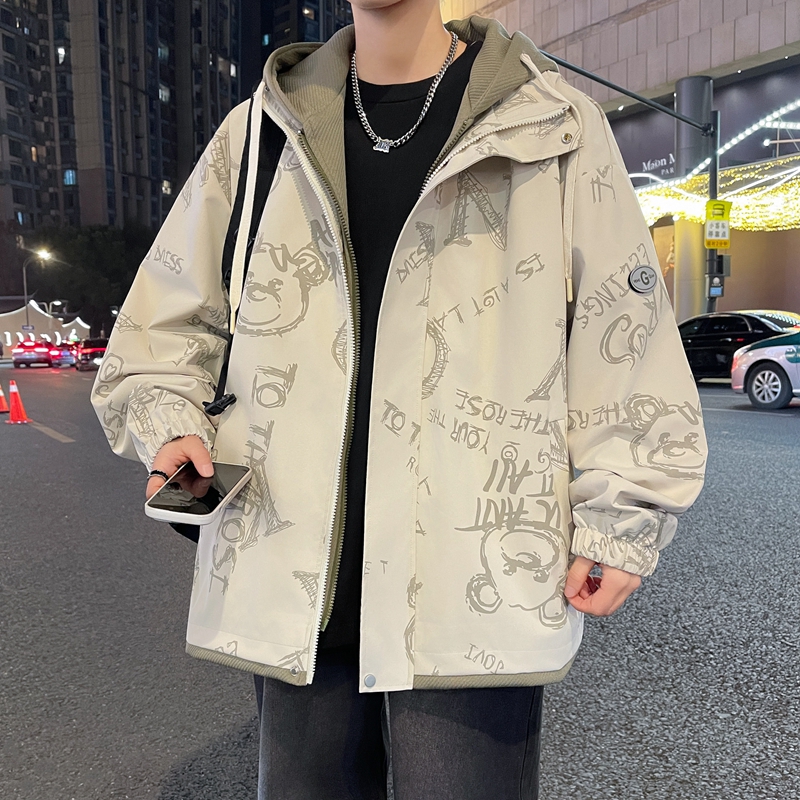 【新品】假两件外套男春秋冬夹克