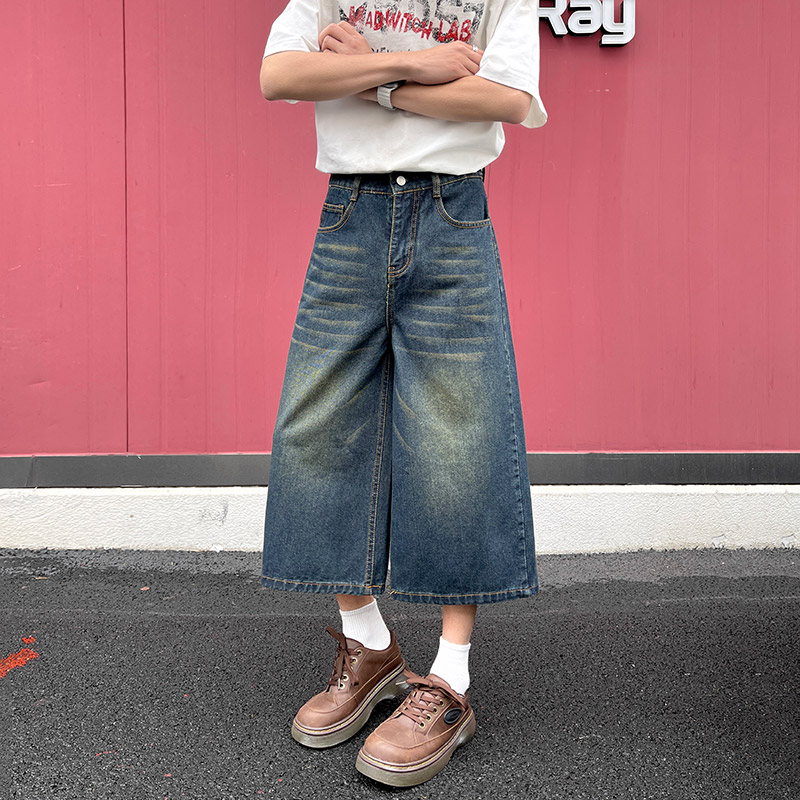 【新品】牛仔七分裤男夏季休闲裤图片