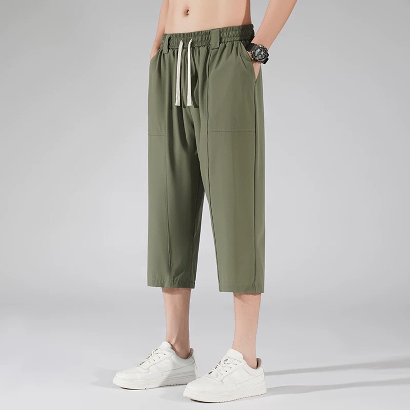 【新品】冰丝七分裤男夏季八分裤图片