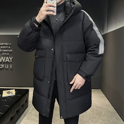 中长款羽绒服男款冬季潮流痞帅气工装棉服棉衣潮牌加厚冲锋衣外套
