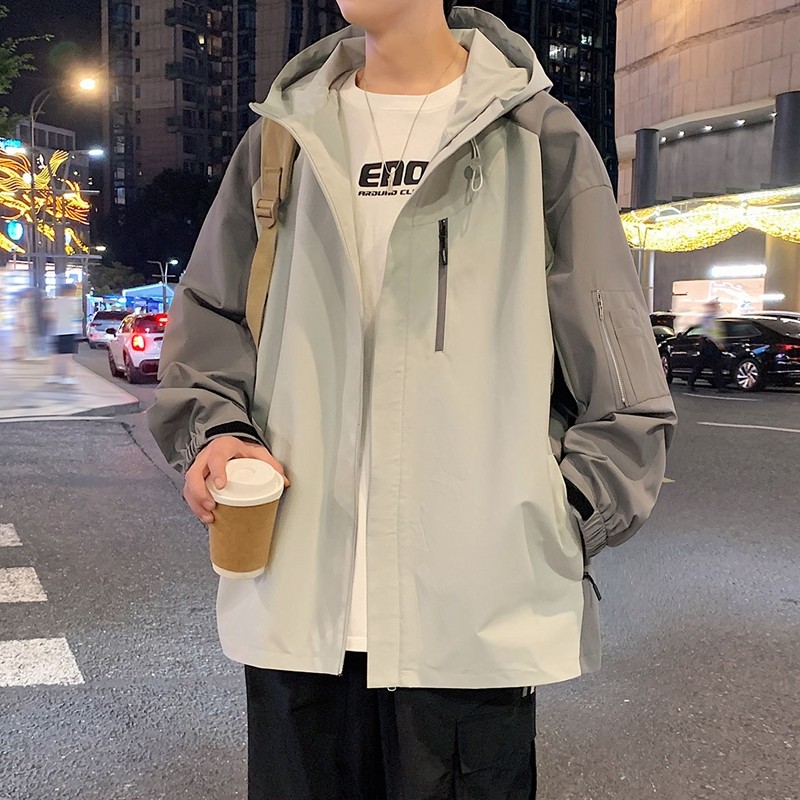 外套男款春秋季潮流夹克外衣痞帅气休闲褂子秋天上衣潮牌冲锋风衣