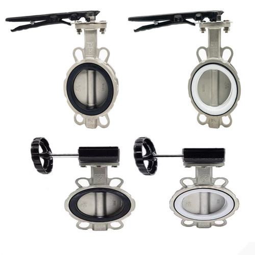 手柄对夹式不锈钢304乙丙四氟蝶阀D71X/F4-16P耐腐蚀耐高温DN50