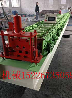 彩钢双长城板设备 F45F50木纹扣板 广告门头无间隙凹凸条形扣板