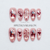 纯手工穿戴甲国风新年款 马到福来 马年锦鲤高级感2026美甲贴片