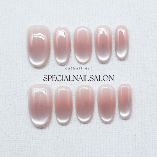 【水色如暮】纯手工穿戴甲2026新款裸色渐变追光猫眼高级感美甲片