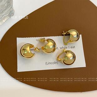 法式复古设计感球形银针耳钉韩国时尚大气圆形豆豆耳环欧美风耳饰