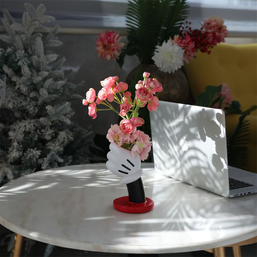 米奇手花瓶适用于乐高花束花瓶插花桌面客厅家居装饰品创意设计