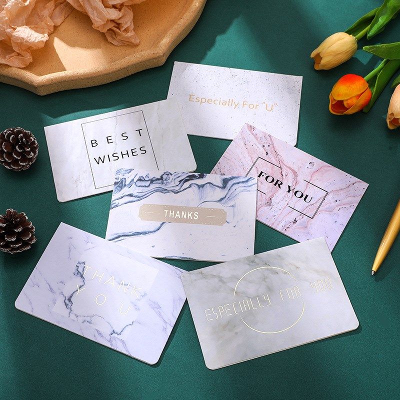 母亲父亲节贺卡祝福卡生日卡烫金卡创意大理石纹礼物包装情人节