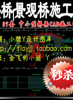 仿古拱桥小型桥梁CAD施工图纸景观拱桥设计图桥梁建筑工程图资料