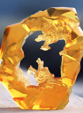 琉璃龙摆件生肖财运风水装饰