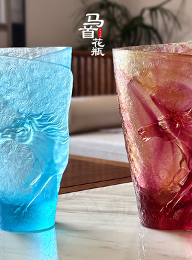 琉璃【马首花瓶】马年送礼吉祥