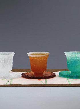 琉璃四季杯茶杯茶具摆件居家书房装饰桌面办公茶室会客喝茶摆放