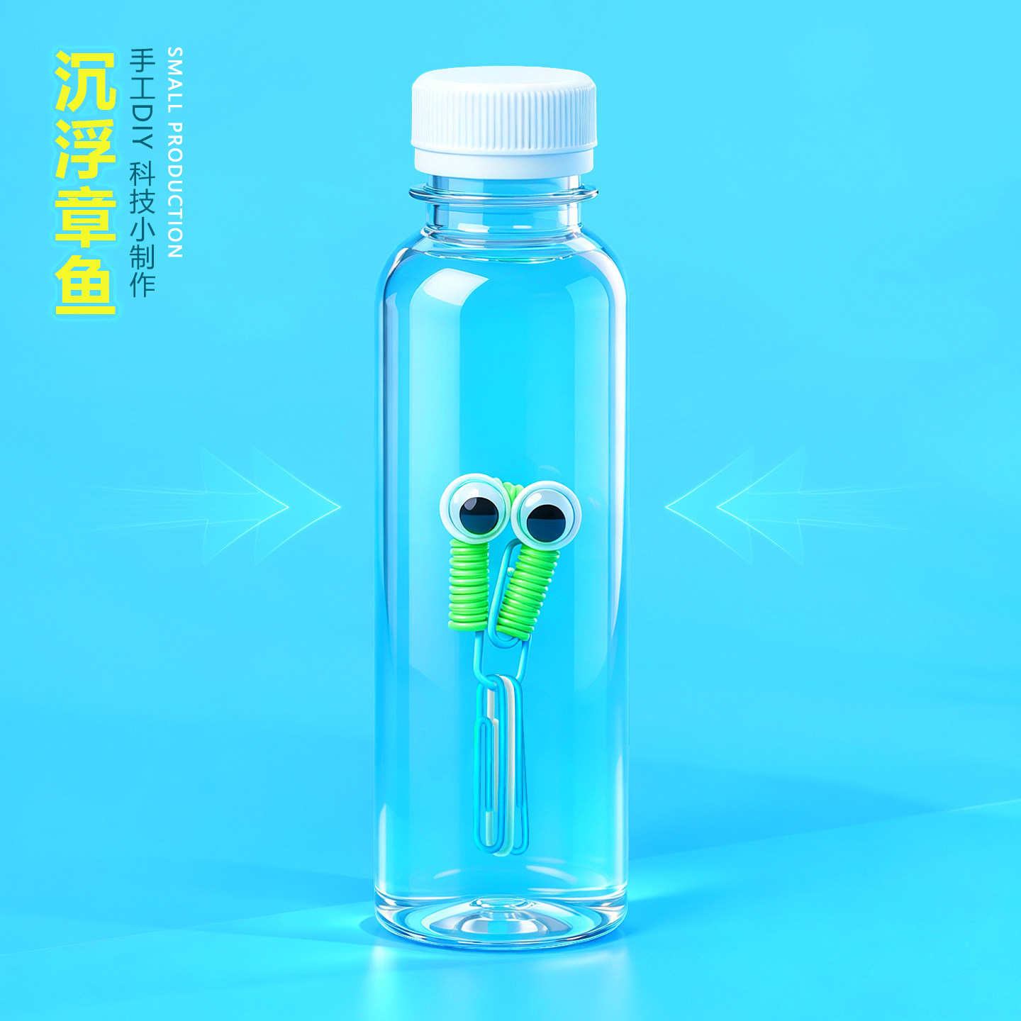 水中沉浮精灵 手工科技小制作沉浮的章鱼沉与浮力DIY科学实验教具