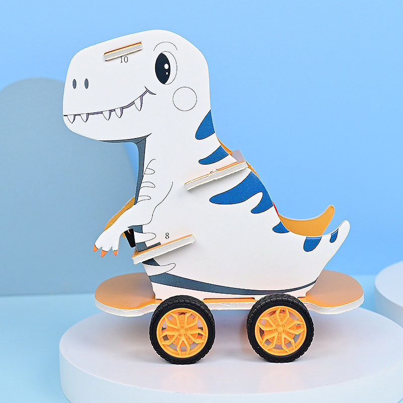 kt板奔跑的恐龙少年手工diy科技小制作创客steam教具材料包推荐新