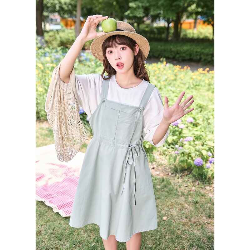 唐狮薄荷绿连衣裙女26新款小清新裙子女夏季背带裙韩系早春长裙e9