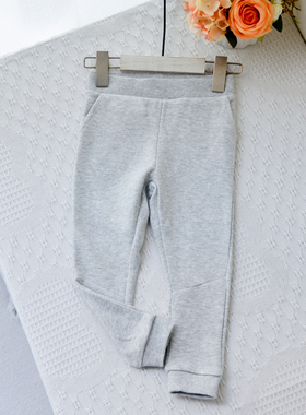 法单gao~3-14岁女童宝宝灰色春秋运动长裤中大童束脚裤柔软日常