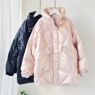 国内好货~150-170女童大童90白鸭绒中长款羽绒服冬季保暖上衣亲子