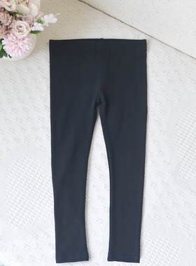 澳单~2-10女童宝宝纯棉黑色打底裤中小童春秋打底纯色百搭长裤