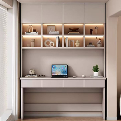 适合放阳台书桌书柜一体组合靠墙