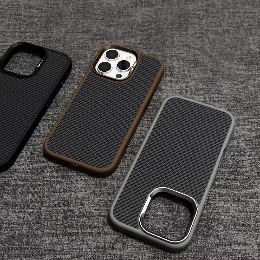 潮牌磁吸碳纤维纹适用苹果17promax手机壳iPhone15Pro质感防摔ip14pm简约13凯夫拉纹16plus男女高端保护套