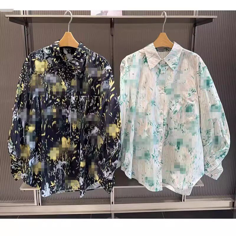 现货【商场同款】江南26春新印花女全棉花卉搭长袖衬衫5Q1213820