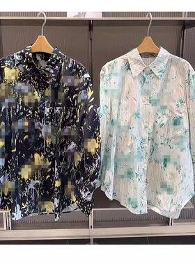 现货【商场同款】江南26春新印花女全棉花卉搭长袖衬衫5Q1213820