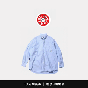 5折现货 男开衫 春秋长袖 日系上衣 CAVEMPT长谷川条纹刺绣衬衫