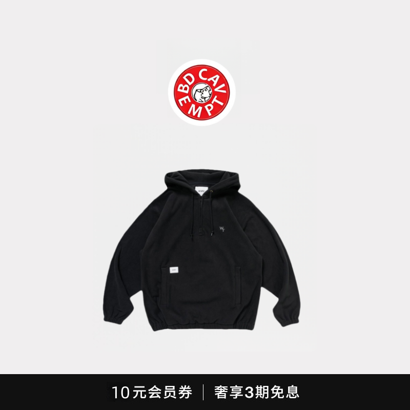 [5折现货]BD CAVEMPT摇粒绒连帽卫衣刺绣半拉琏休闲宽松情侣外套,男装,大码上装,淘宝优惠券,粉丝福利购,淘宝优惠卷