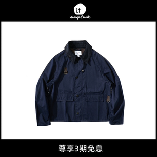 休闲感 轻松随性 英式 复古猎装 外套 灯芯绒领夹克工装 5折现货