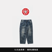 5折现货 CAVEMPT阔腿水洗牛仔裤 余文乐日系直筒宽松工装 长裤
