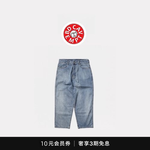 [5折现货]BD CAVEMPT 6.0日系水洗垮牛长裤宽松日产做旧牛仔裤男