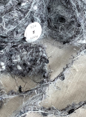 暮色｜特色手混线124墨#5-6mm钩针棒针毛线手工编织钩织diy围巾包