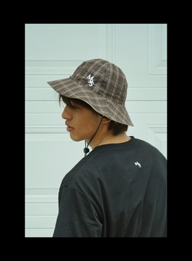 Mid9summer 25春夏新款格子休闲渔夫帽