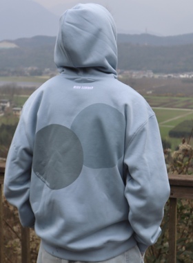 Mid9summer Ss.3 2022浅蓝色“日晕”限量款宽松连帽卫衣