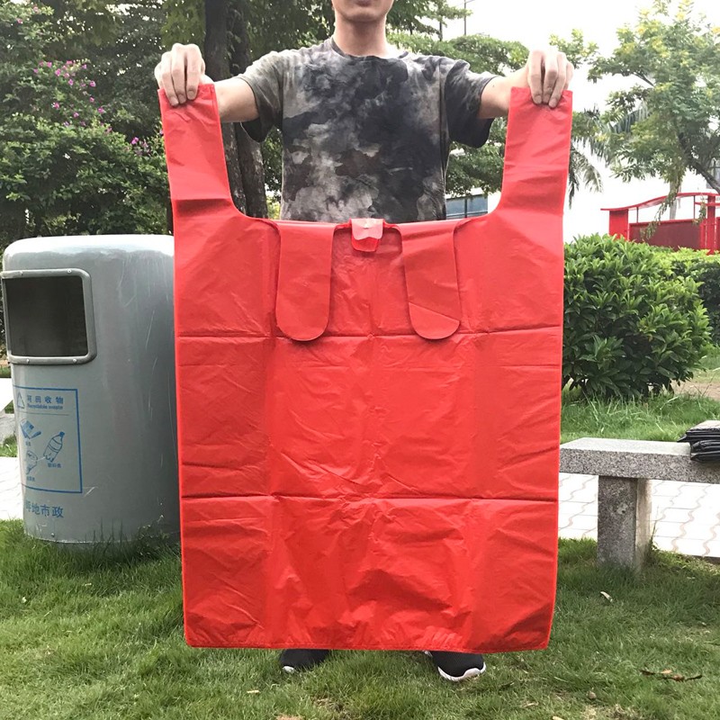 特大号红色塑料袋加厚背心服装棉被搬家收纳打包袋大红胶袋子喜事