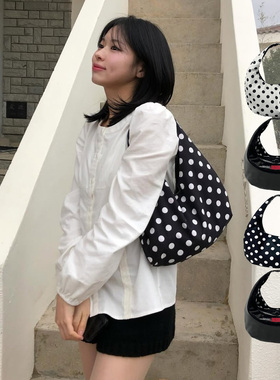 W3Studio韩国小众kanari双面波点托特包大容量简约百搭手提单肩包