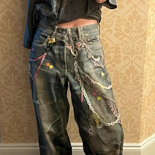 ac1981m糖果链条牛仔裤