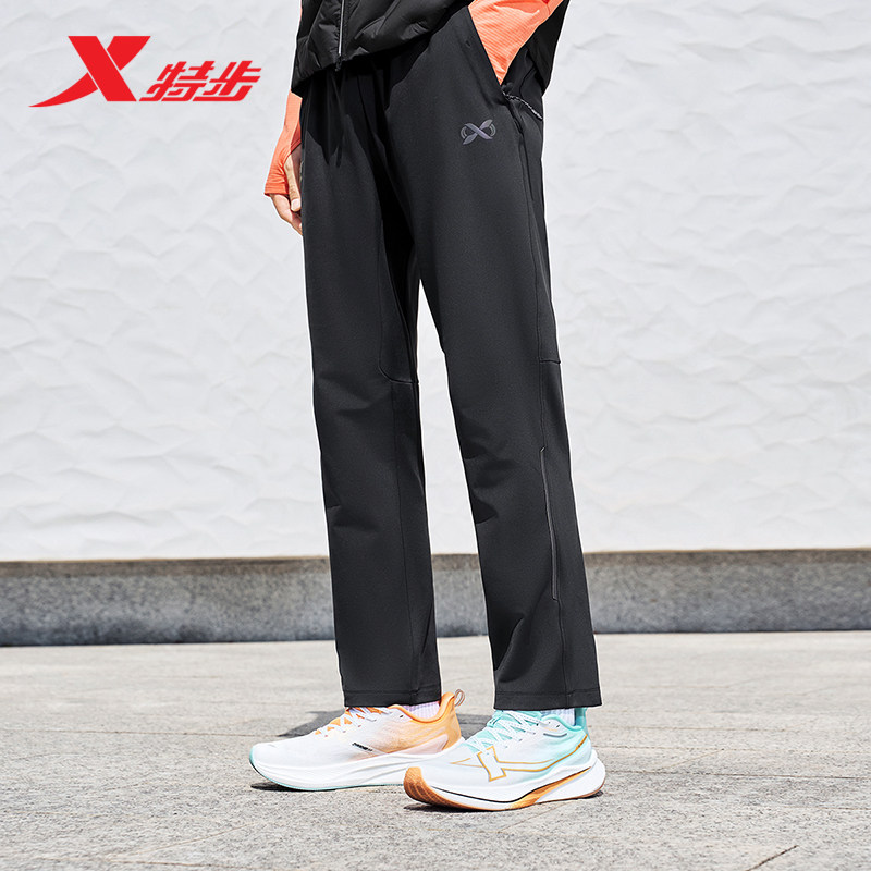 特步运动裤男款2025冬季新款针织长裤男休闲裤运动潮流裤子