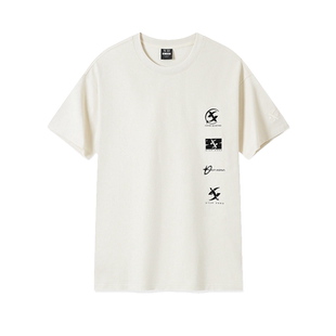 特步男装短袖2026夏季新款纯棉半袖休闲印花运动上衣男装官方正品