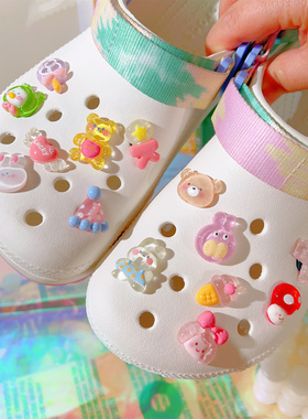适配crocs卡洛驰鞋扣diy积木熊