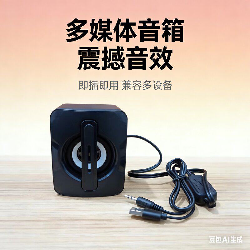 单个发光家用便携式笔记本电脑音响台式机手机小音箱USB供电影音